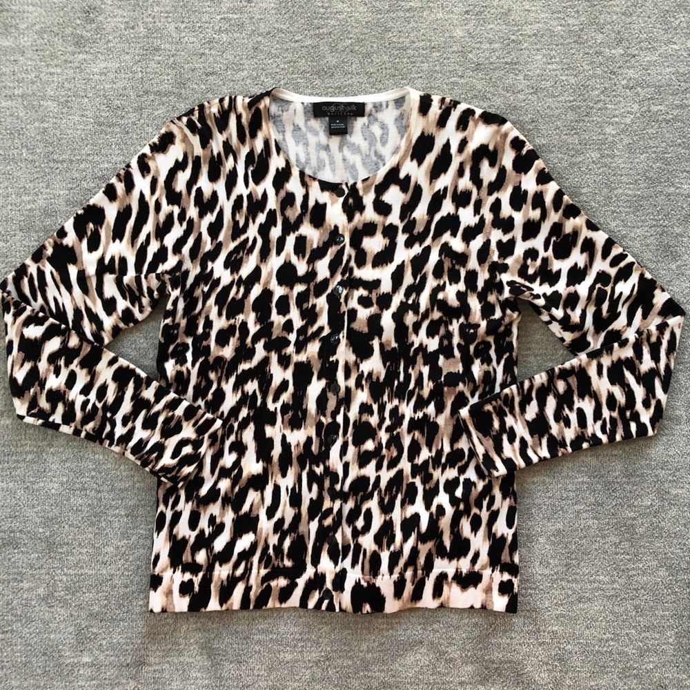August Silk Heritage Leopard Print Cardigan